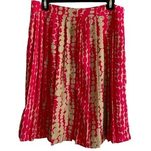 Harper And Gray Red And Tan Abstract Button Down  Pleated Mini Skirt Size XL